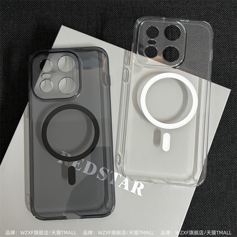 【高透硬壳】适用一加15手机壳新款13T黑色s透明磁吸1+Ace5pro镜头精孔oneplus12全包男女ace3v高级感保护套