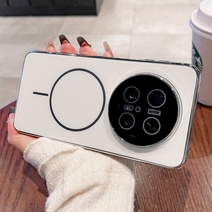 镜面玻璃适用华为mate70pro手机壳新款磁吸m70+全包防摔mate60pro高级感mate50男女保护套马特mt软边por硬壳