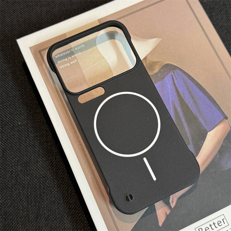 超薄无边框适用小米17promax手机壳新款磨砂黑色15ultra精孔14u细圈磁吸13pro创意岩沙散热por保护套半包硬壳