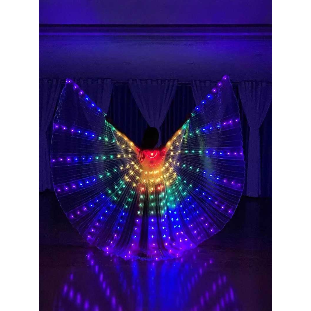 舞韵工厂led发光翅膀金翅舞蹈道具表演用五彩虹披风斗篷衣服舞台