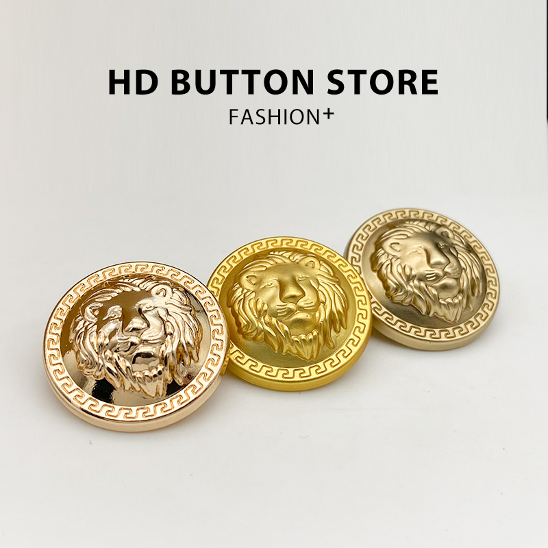 英伦金色狮子头外套大衣皮草扣子高端男女西装扣钮扣圆形毛衣纽扣
