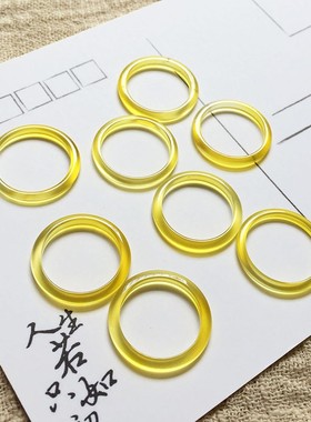 天然黄玉髓戒指尾戒玛瑙玉石轻奢高级感柠檬黄指环时尚网红气质女