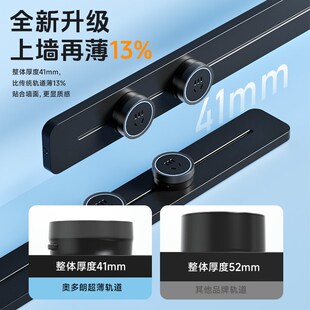 奥多朗轨道插座滑轨滑动插座家用可移动厨房专用明装餐柜接线板