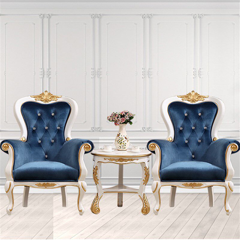 欧式沙发椅小户型客厅实木休闲椅美容院单人沙发卧室布艺老虎椅