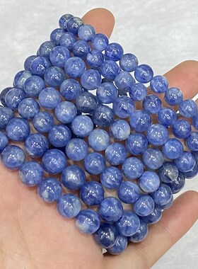 天然蓝晶石手链女款单圈时尚小清新简约水晶手串饰品百搭礼物串珠