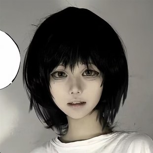章鱼噼的原罪静香cos假发女短发黑色波波头日系万用动漫全头套式