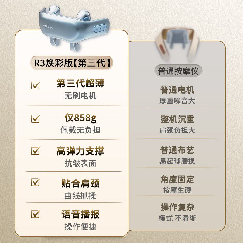 重磅新品妙界R3焕彩版肩颈按摩仪斜方肌腰部背部肩膀颈椎按摩器