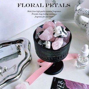 冰岛粉雪香薰礼盒天然水晶矿石扩香石闺蜜女生日礼物小众高级摆件