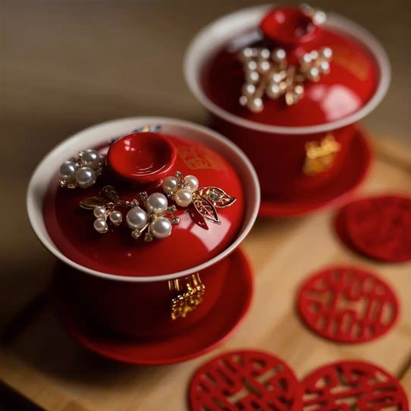 结婚庆用品改口敬茶杯套装一对喜碗杯子婚礼红色茶具敬酒敬茶托盘,节庆用品/礼品,喜碗/敬茶杯,淘宝优惠券,粉丝福利购,淘宝优惠卷