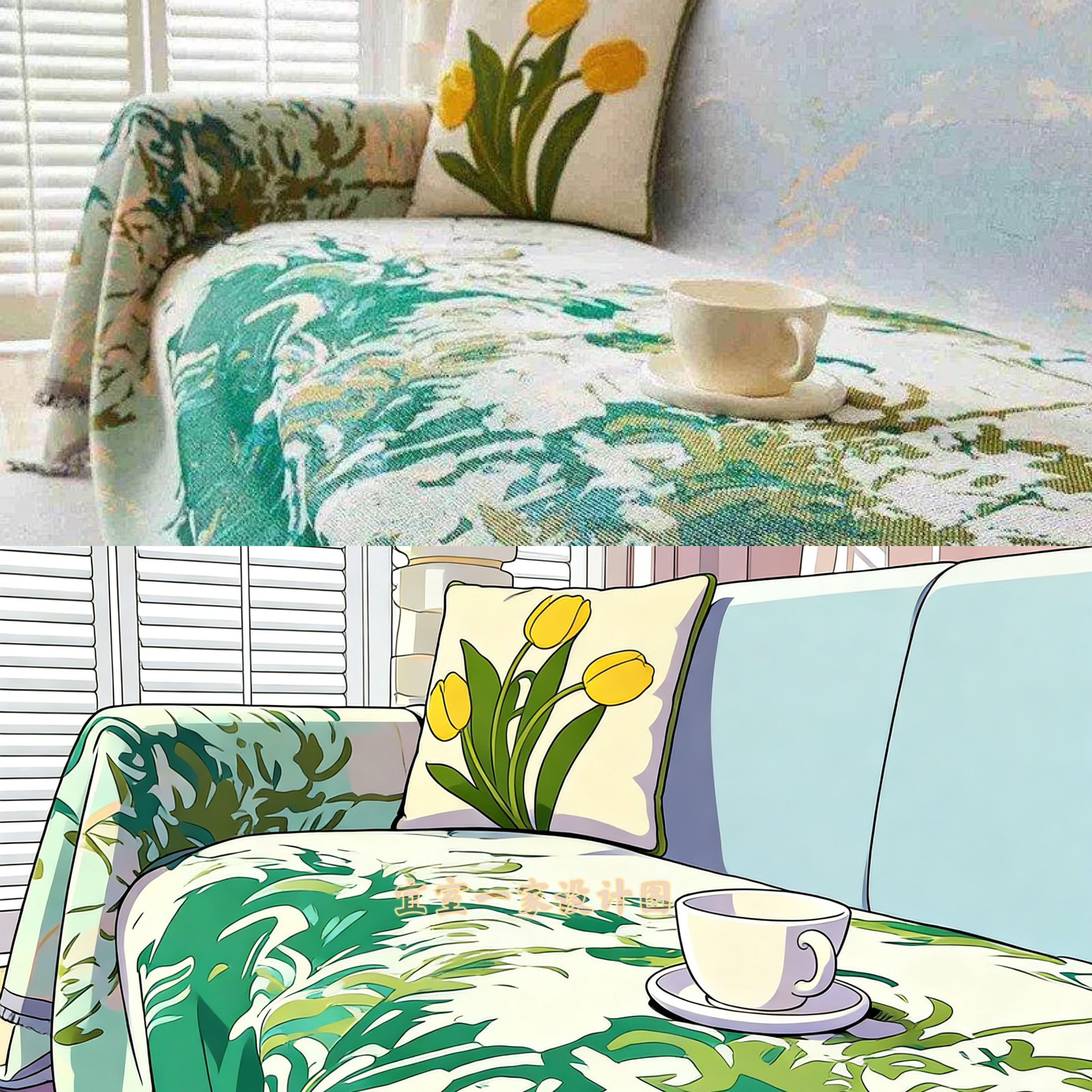 加厚防猫抓油画风棉麻北欧复古盖巾沙发罩HOT四季防尘罩盖保护套,居家布艺,沙发套,淘宝优惠券,粉丝福利购,淘宝优惠卷