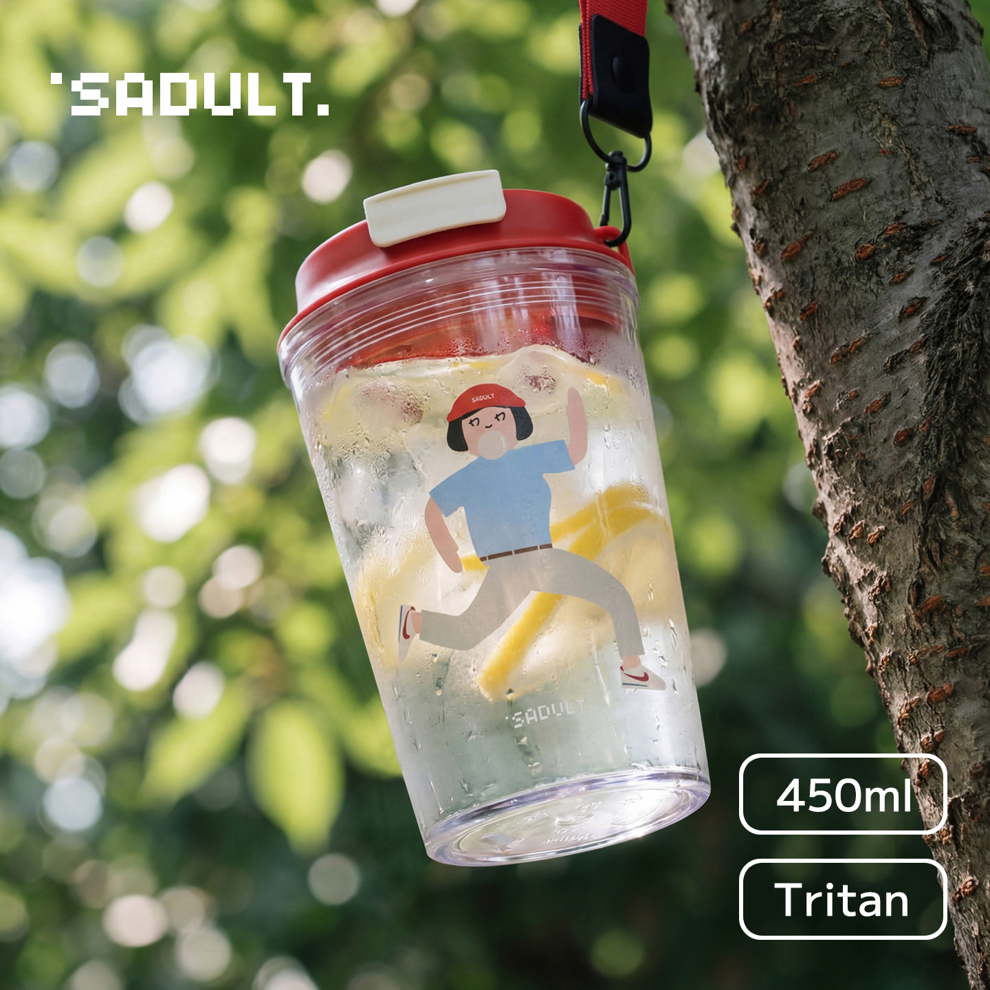 SADULT夏日喝水杯子高颜值tritan学生运动水杯女生外出便携咖啡杯