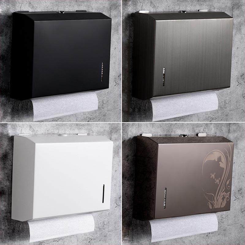 304不锈钢擦手纸盒挂壁式防水酒店商用洗手间纸巾盒抹手纸架家用