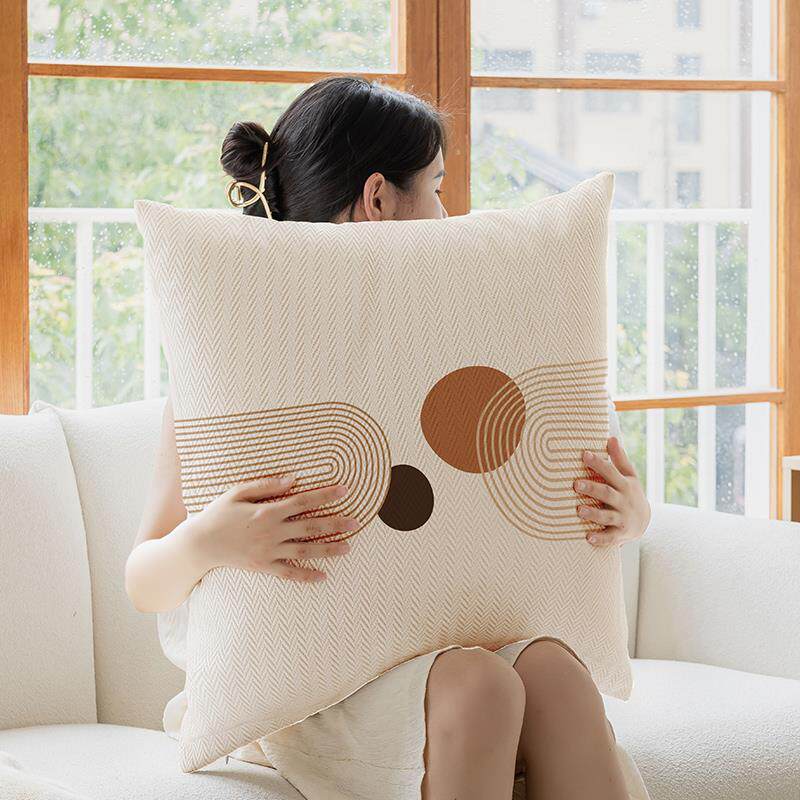 客厅沙发靠枕奶油风抱枕轻奢高级靠垫大号靠背不含芯枕套床头腰靠