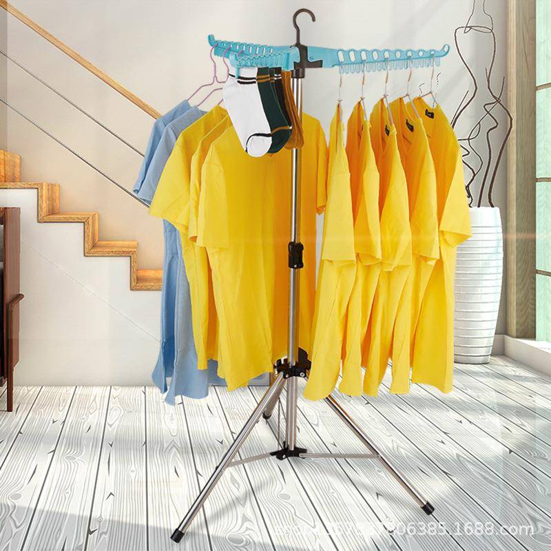 三脚晒衣架旅行晾衣架阳台衣架折叠室内三角形式伸缩袜子晒衣架