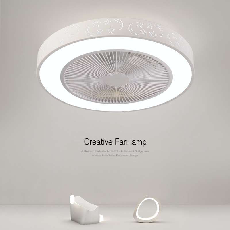 跨境吸顶风扇灯卧室客厅餐厅隐形吊扇灯北欧简约静音日规美规110V