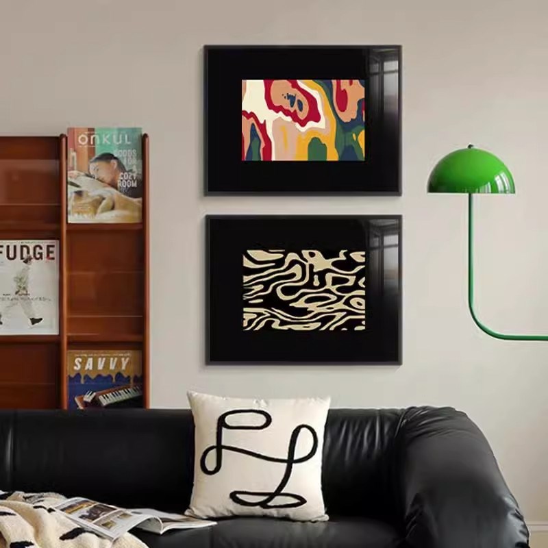 蒙德里安艺术壁画m法式复古客厅装饰画沙发背景墙高级感卧室挂画
