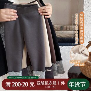 冬洋气堆堆袜裤 女童加绒加厚打底裤 550g含桑蚕丝无骨压条工艺