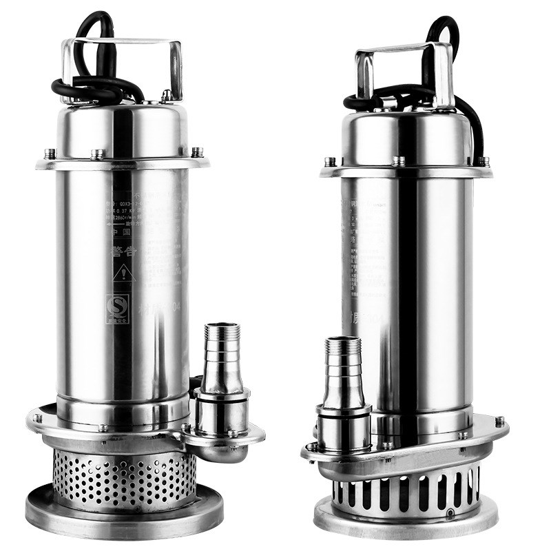 304不锈钢潜水泵家用220V耐酸碱F腐蚀抽水泵排污泵高扬程潜污水泵