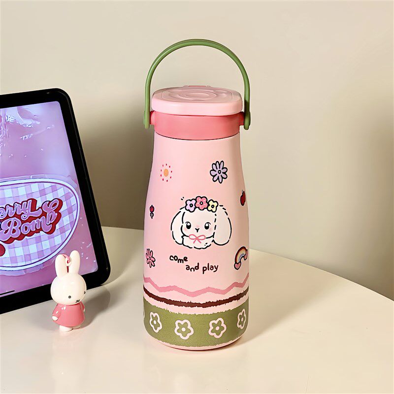超萌陶瓷内胆可爱外出携带吸管保温杯女生高颜值便V携式随行水杯