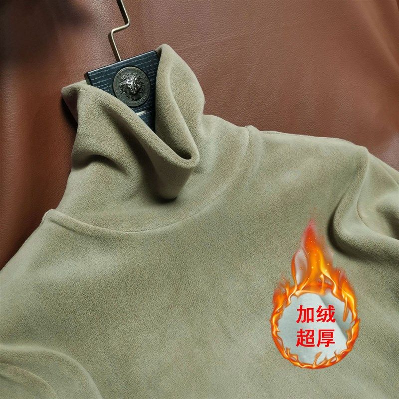 新品 冬季双面加绒加厚T恤男x高领超厚实保暖发热德绒长袖打底衫