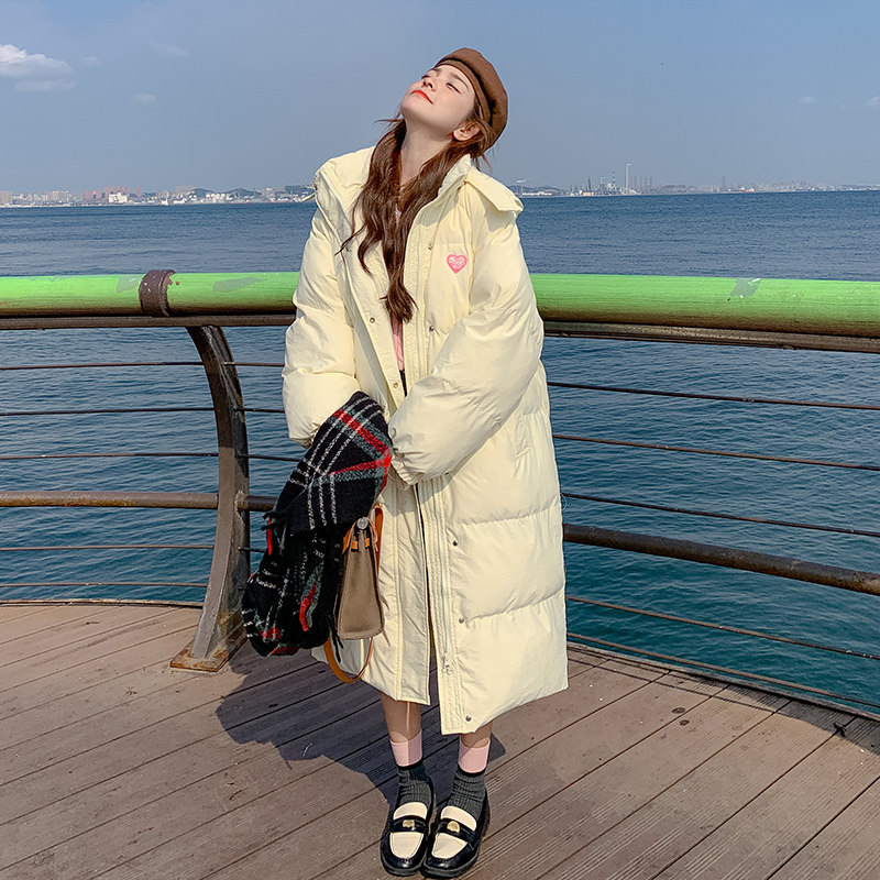 奶fufu羽绒棉服女冬季2024新B款韩版宽松设计感中长款加厚连帽棉