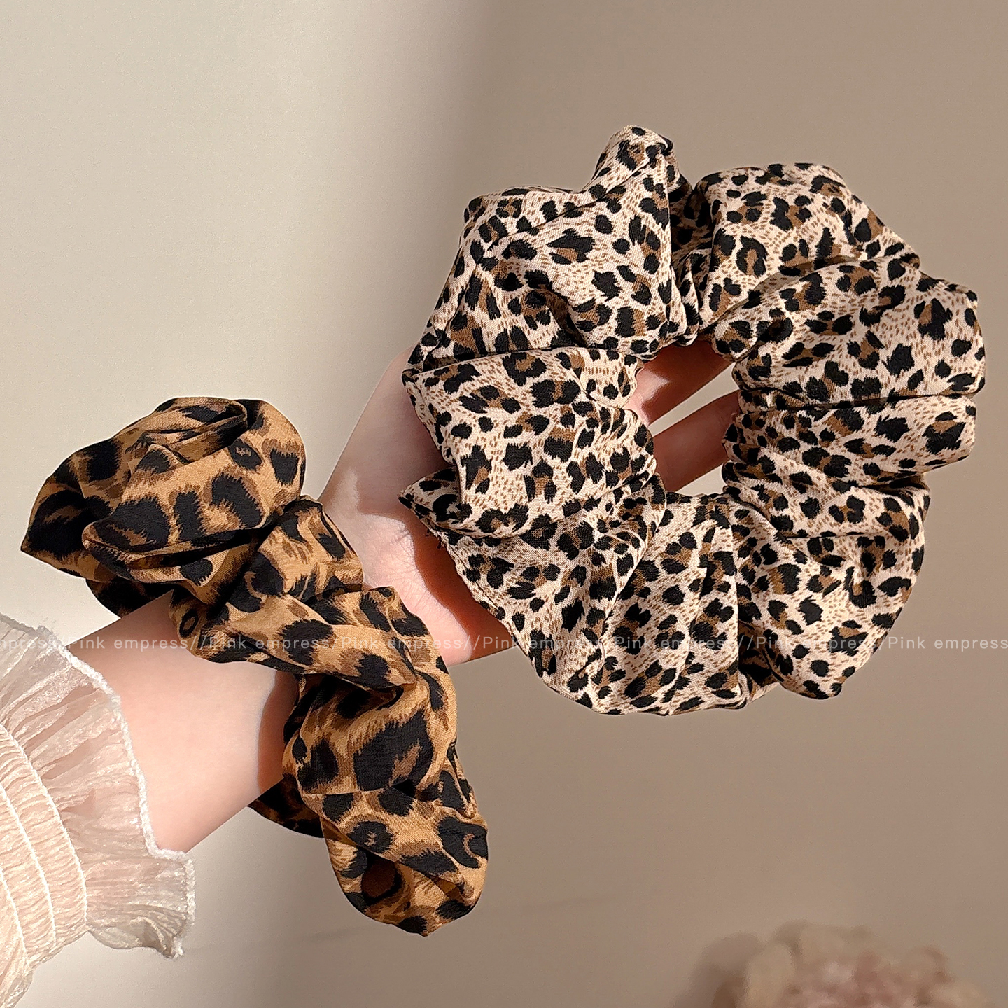 豹纹大肠发圈女低马尾皮筋头花2025新款高级感少女扎头发头绳发绳
