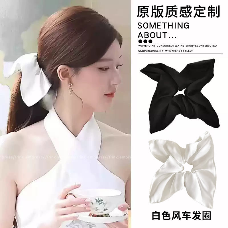 赵露思同款方巾大肠发圈头花女高级感丸子头皮筋发绳少女扎发头绳