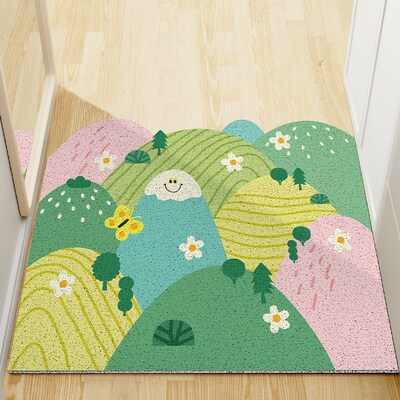 家用进门地垫大门口入户门玄关垫子丝圈K防滑地毯刮沙除泥蹭脚垫