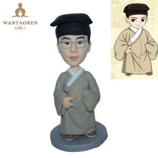 泥塑泥人真人定制 粘土捏u人像diy玩偶软陶人偶公仔订做惊喜礼物