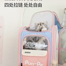 咕噜宠物包舱猫咪外出大容量果冻帆布书包携带便携双W肩猫包猫背