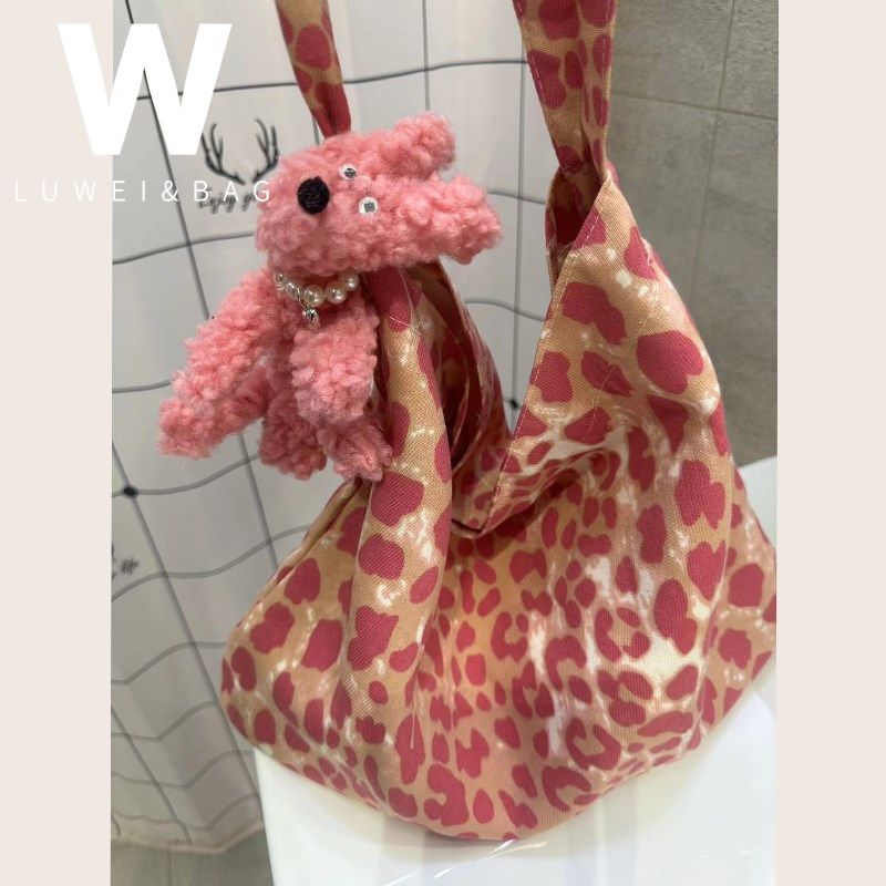 韩系大容量豹纹帆布包女上班通勤松弛感包H2024新款粉色手提单肩,箱包皮具/热销女包/男包,时尚帆布包,淘宝优惠券,粉丝福利购,淘宝优惠卷