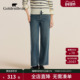 秋季 金熊 新品 GOLDEN BEAR 新款 女士棉感阔腿加绒牛仔裤