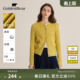 GOLDEN BEAR 金熊 女士老钱风圆领薄款 绞花 春季 针织开衫 经典