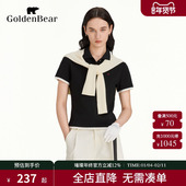 女 BEAR 商场同款 新品 GOLDEN 2025夏季 T恤POLO衫 金熊 休闲短袖