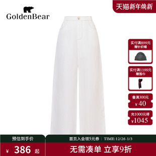 BEAR GOLDEN 金熊 2025新品 休闲裤 苎麻女装 商场同款