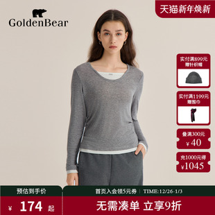 GOLDEN BEAR 潮流长袖 秋季 T恤上衣 时尚 新品 女装 金熊