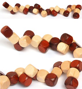 百变魔尺智力孔具圆n角神龙摆尾拆装魔方木制成益人智玩明锁精品