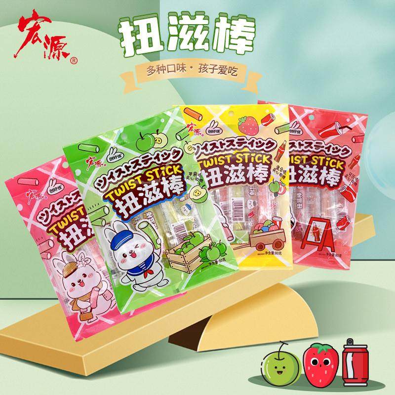 直供扭滋棒80g夹心软糖休