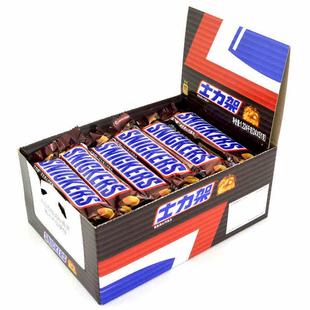 新日期德芙士力架花生夹心巧克力51g*5根盒装休闲零食散装1224g