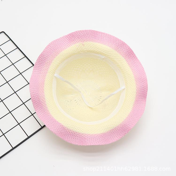 宝宝女童帽子韩国夏天沙滩帽儿童草帽防晒遮阳太阳帽公主凉帽