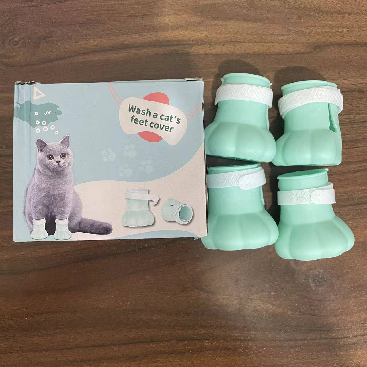 猫脚套洗猫袋猫咪清洁站立洗澡神器猫咪脚套宠物鞋套鞋子宠物脚套