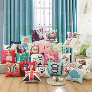 夏季卡通抱枕/汽车沙发冰凉靠垫可爱磨毛靠被套子45X45cm50X50cm