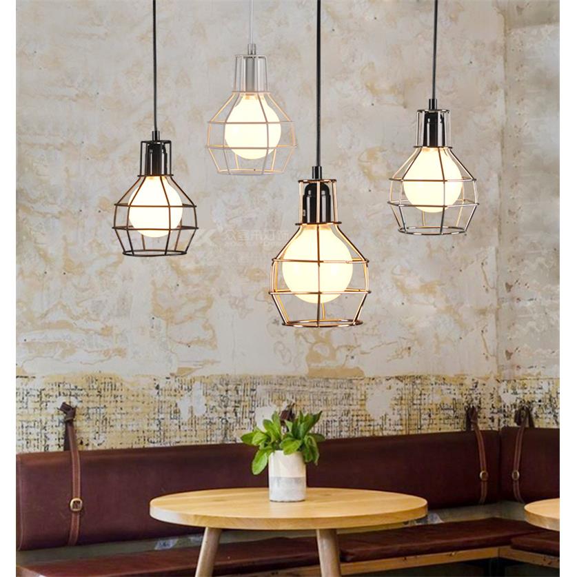 Loft工作吊灯 工业风书房过道灯 鸟笼铁艺小吊灯车库吊灯