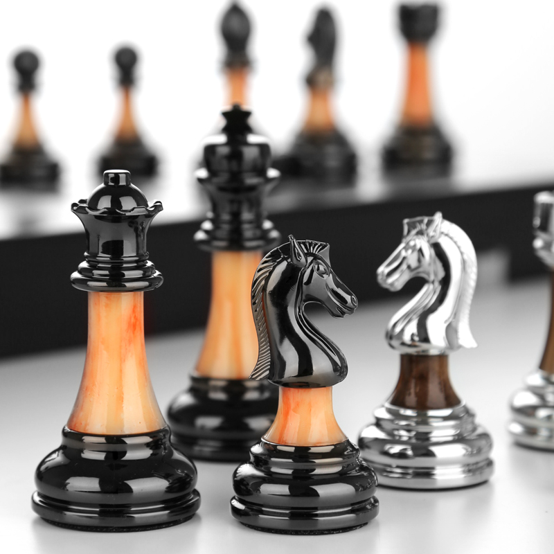 国际象棋高档礼盒套装实木折叠棋盘仿玉棋子西R洋棋复古欧式摆件