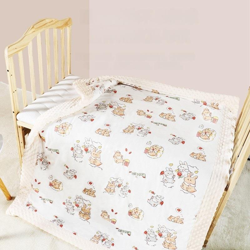 婴儿被子秋冬宝宝婴儿盖毯3D豆豆绒安抚宝宝毯子恒温小被子豆豆被