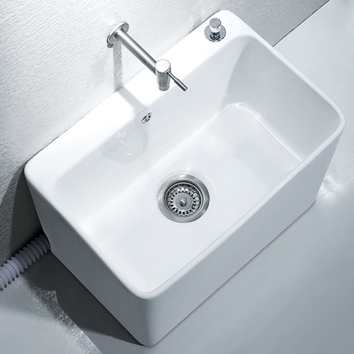 陶瓷洗拖把池f家用阳台卫生间地盆拖布池墩布池超大号槽池57CM