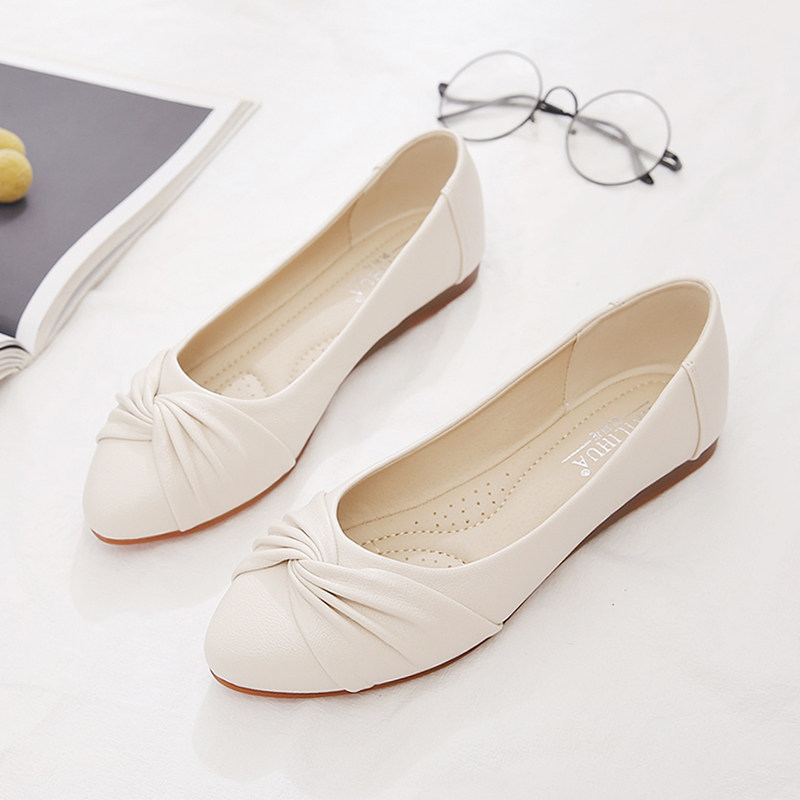 单鞋女2023h新款春秋女鞋百搭妈妈鞋子夏豆豆鞋软皮软底防滑平底,女鞋,浅口单鞋,淘宝优惠券,粉丝福利购,淘宝优惠卷