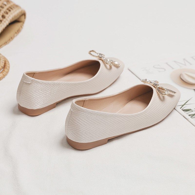 豆豆鞋女2024年春秋季新款百搭浅口平底晚晚温柔S四季单鞋女仙女,女鞋,浅口单鞋,淘宝优惠券,粉丝福利购,淘宝优惠卷