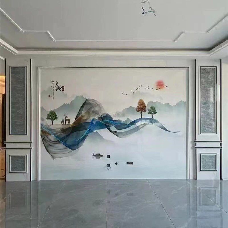 整体柱子造型高j光竹木纤维背景墙全屋定制快装集成墙板电视背景