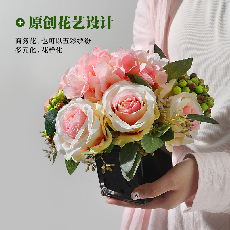 仿真花假花客厅卧室装饰摆件花艺A成品餐桌花摆花高级定制花卉摆